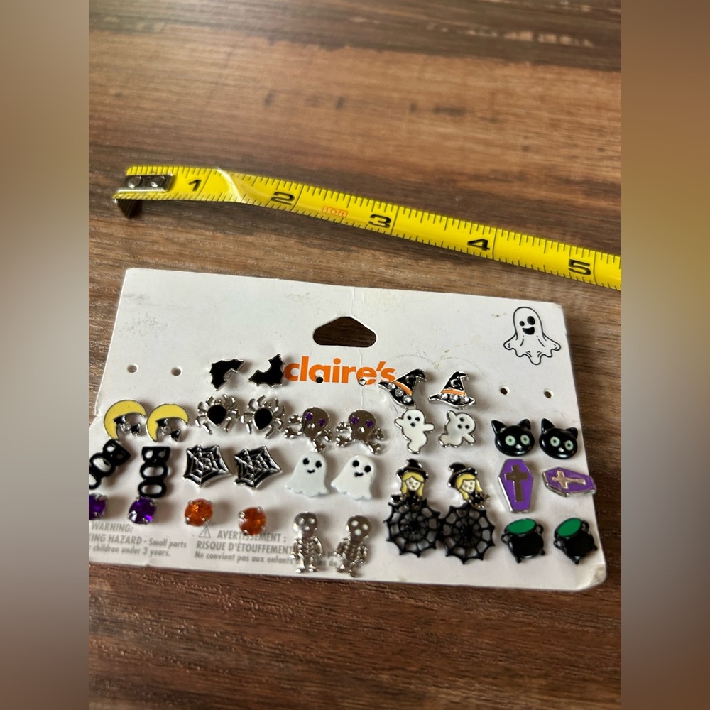 Claire's Spooky Kids Earring Set - Black, Purple, Silver